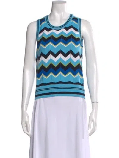 Pre-owned Minnie Rose Striped Scoop Neck Sweater W/ Tags In Blue