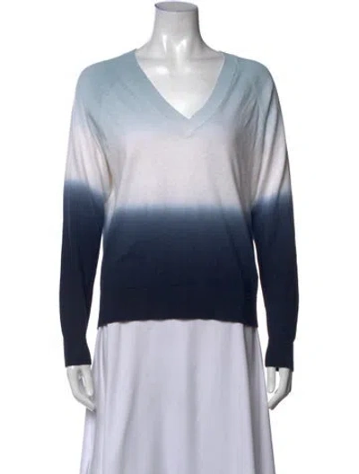 Pre-owned Minnie Rose Striped V-neck Sweater In Blue