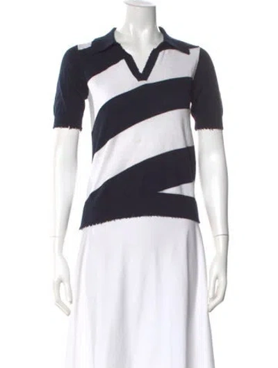 Pre-owned Minnie Rose Striped V-neck Sweater In Multi
