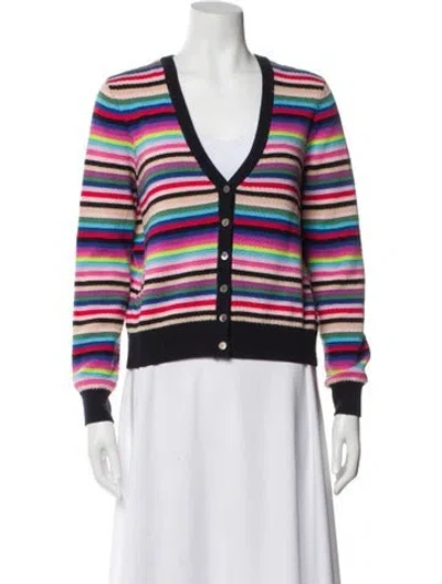 Pre-owned Minnie Rose Striped V-neck Sweater In Multi