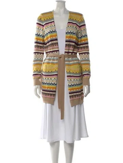 Pre-owned Minnie Rose Striped V-neck Sweater In Multi