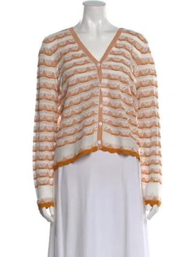 Pre-owned Minnie Rose Striped V-neck Sweater In Multi