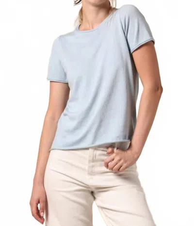 Minnie Rose Supima Cotton Cashmere Short Sleeve Tee In Heaven In Blue
