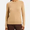 Minnie Rose Supima Cotton Long Sleeve Tee In Desert Sand In Brown