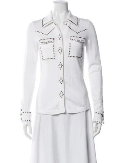 Pre-owned Minnie Rose Sweater In White