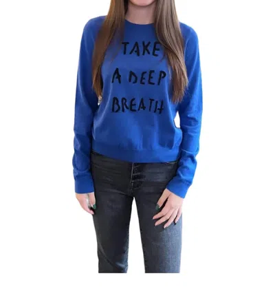 Minnie Rose Take A Deep Breath Sweater In Blue