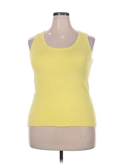 Pre-owned Minnie Rose Tank Top Yellow Solid Pattern Scoop Neck Tops