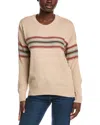 Minnie Rose Textured Stripe Cashmere-blend Sweater In Brown