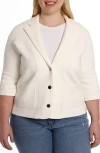 Minnie Rose Women's Cotton-blend Knit Single-breasted Blazer In White