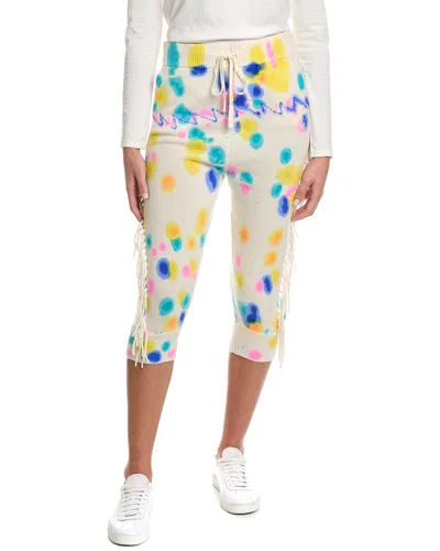 Minnie Rose Tie-dye Cashmere Harem Pant In White