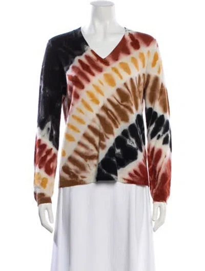 Pre-owned Minnie Rose Tie-dye Print V-neck Sweater In Multi