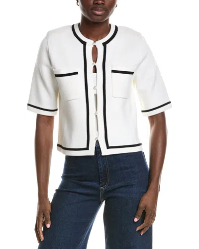 Minnie Rose Tipped Cropped Jacket In White