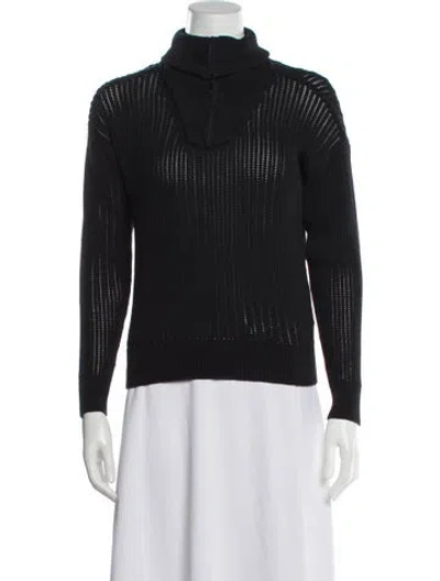 Pre-owned Minnie Rose Turtleneck Sweater In Black