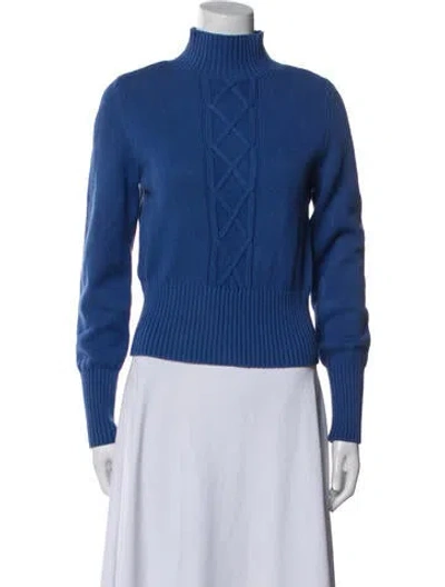 Pre-owned Minnie Rose Turtleneck Sweater In Blue