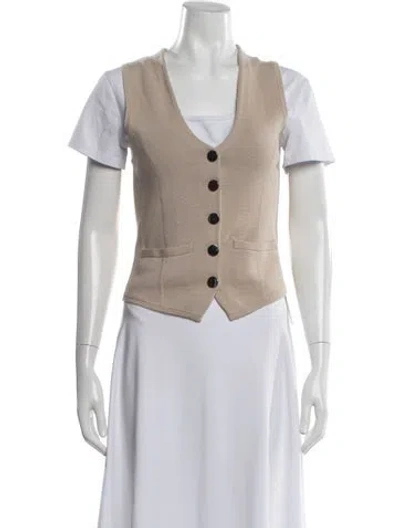 Pre-owned Minnie Rose Vest In Neutral