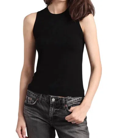 Minnie Rose Viscose Blend Crew Tank In Black