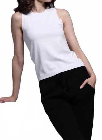 Minnie Rose Viscose Crew Tank In White