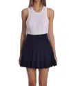 Minnie Rose Viscose Pleated Tennis Skort In Navy In Blue