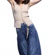 Minnie Rose Viscose Ribbed Vest With Pockets In Brown Sugar In Neutral