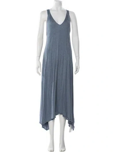 Pre-owned Minnie Rose V-neck Long Dress In Blue