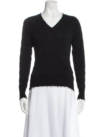 Pre-owned Minnie Rose V-neck Sweater In Black