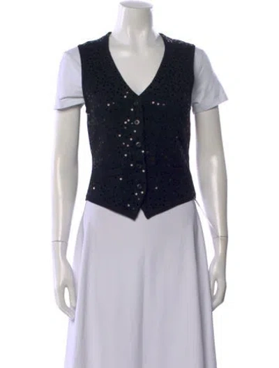 Pre-owned Minnie Rose V-neck Sweater In Black