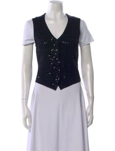 Pre-owned Minnie Rose V-neck Sweater In Black