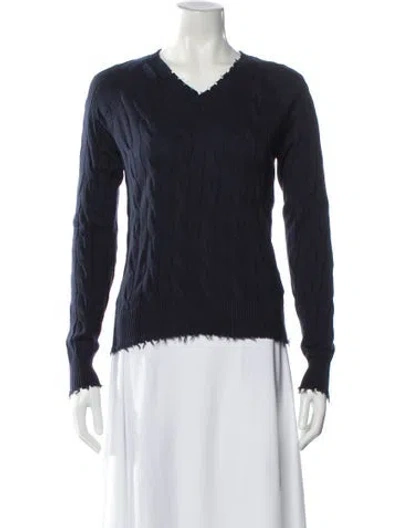 Pre-owned Minnie Rose V-neck Sweater In Blue