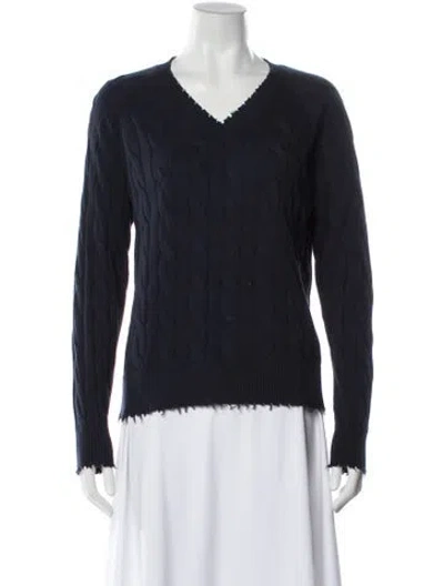 Pre-owned Minnie Rose V-neck Sweater In Blue