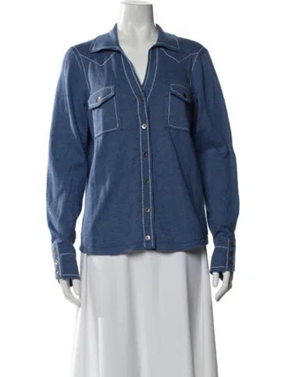 Pre-owned Minnie Rose V-neck Sweater In Blue