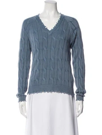 Pre-owned Minnie Rose V-neck Sweater In Blue
