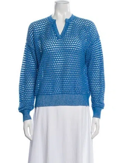 Pre-owned Minnie Rose V-neck Sweater In Blue