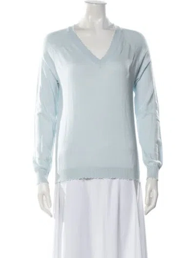 Pre-owned Minnie Rose V-neck Sweater In Blue