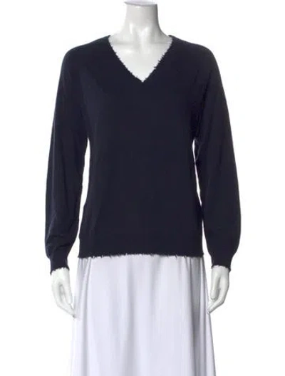 Pre-owned Minnie Rose V-neck Sweater In Blue