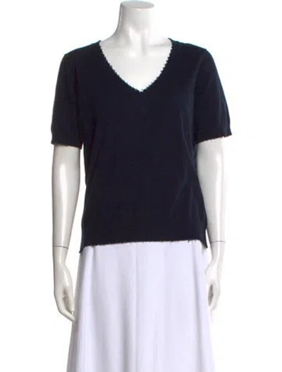 Pre-owned Minnie Rose V-neck Sweater In Blue
