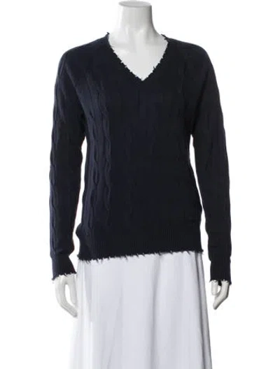 Pre-owned Minnie Rose V-neck Sweater In Blue