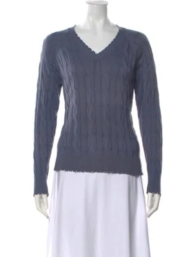 Pre-owned Minnie Rose V-neck Sweater In Blue