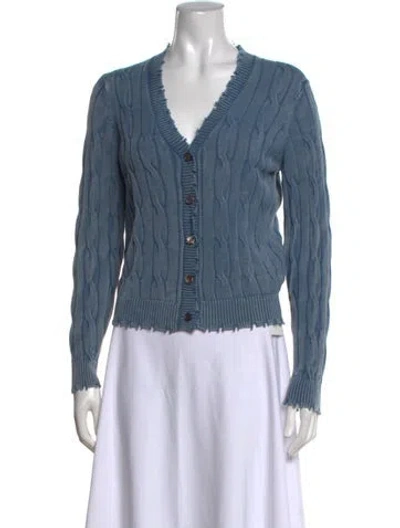 Pre-owned Minnie Rose V-neck Sweater In Blue
