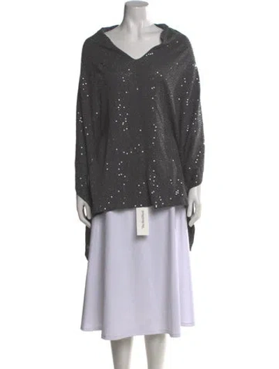 Pre-owned Minnie Rose V-neck Sweater In Gray