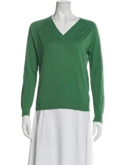 Pre-owned Minnie Rose V-neck Sweater In Green