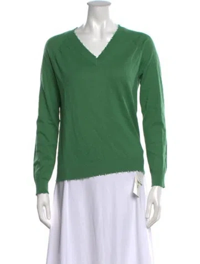 Pre-owned Minnie Rose V-neck Sweater In Green