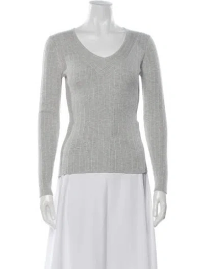 Pre-owned Minnie Rose V-neck Sweater In Grey