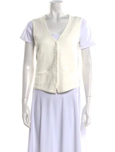 Pre-owned Minnie Rose V-neck Sweater In Neutral
