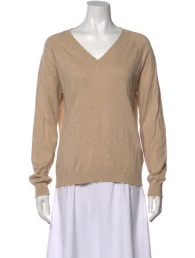Pre-owned Minnie Rose V-neck Sweater In Neutral