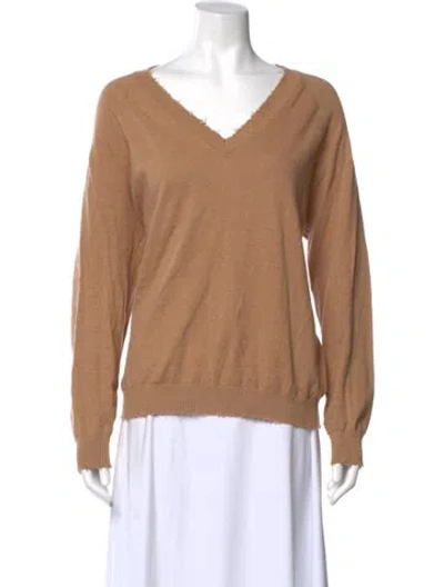 Pre-owned Minnie Rose V-neck Sweater In Neutral