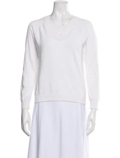 Pre-owned Minnie Rose V-neck Sweater In Neutral