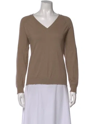 Pre-owned Minnie Rose V-neck Sweater In Neutral