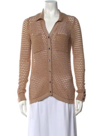 Pre-owned Minnie Rose V-neck Sweater In Neutrals