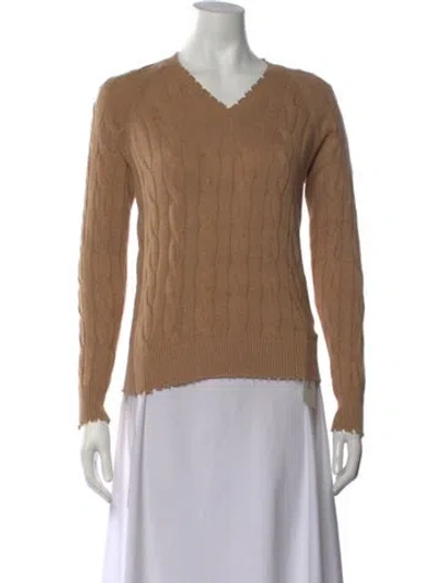 Pre-owned Minnie Rose V-neck Sweater In Neutrals