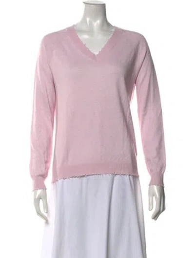 Pre-owned Minnie Rose V-neck Sweater In Pink
